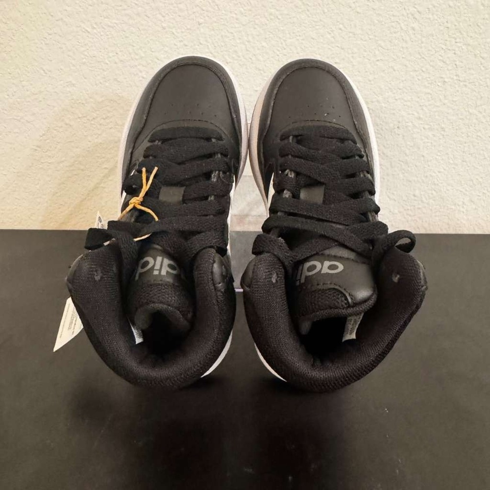 Adidas Hoops 3.0 Mid Basketball Shoes GW0402 Black White Kids 11 New - Picture 7 of 13
